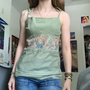 Vintage 90s green fairy core cami